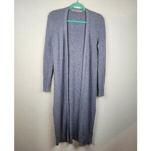 Athleta Gray Ribbed Merino Wool Blend Duster Cardigan Sweater sz S